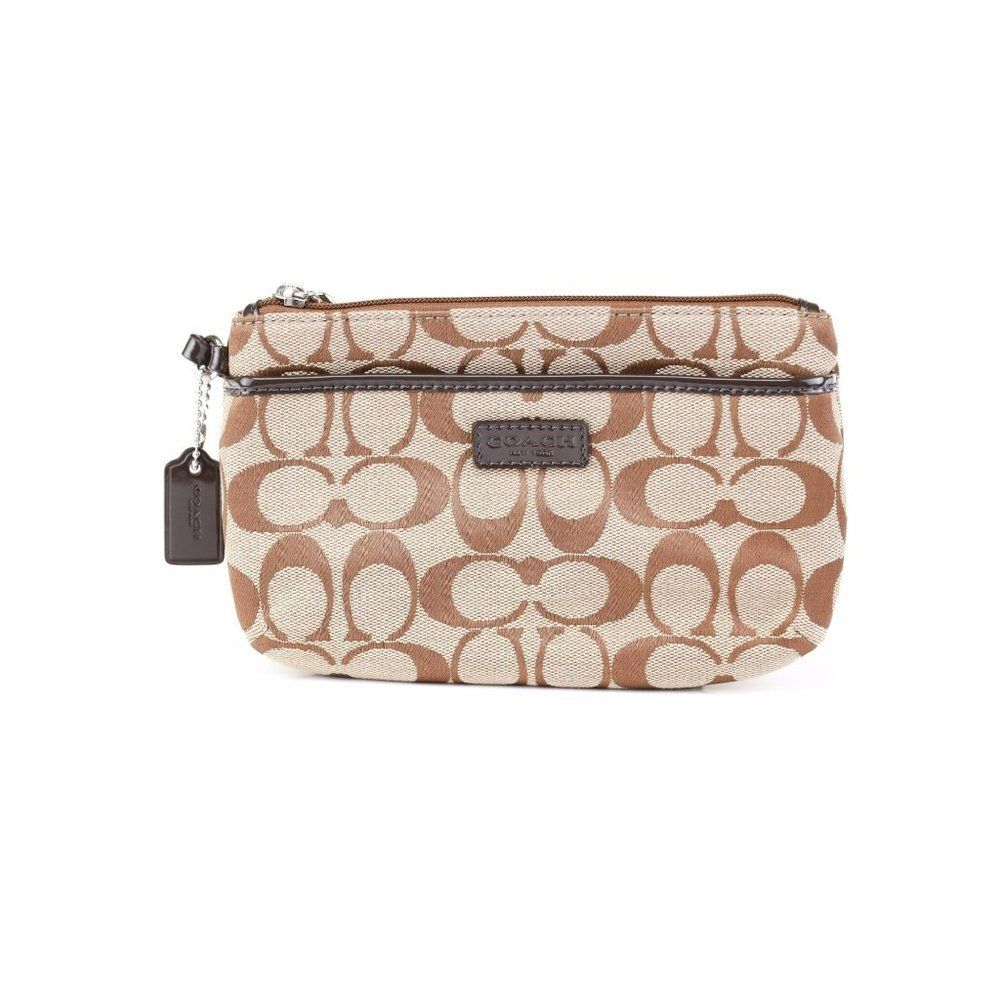 NWT Coach Signature LOGO Wristlet Pouch Bag